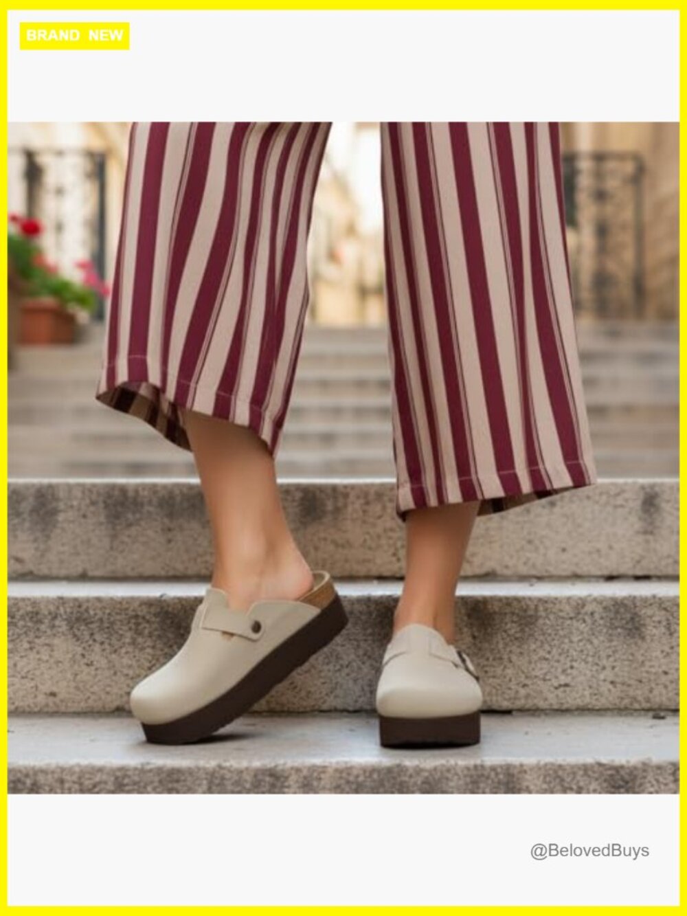 Vegan Suede Platform Clogs with Adjustable Buckle and Memory Foam Cork Footbed - Picture 2 of 7